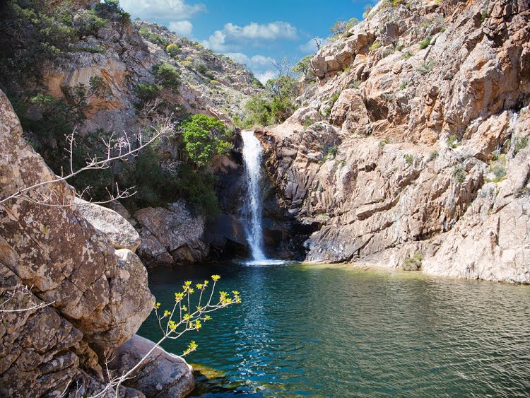 Waterfall Nieddu Mountain Mount Italy Travel Sardinia