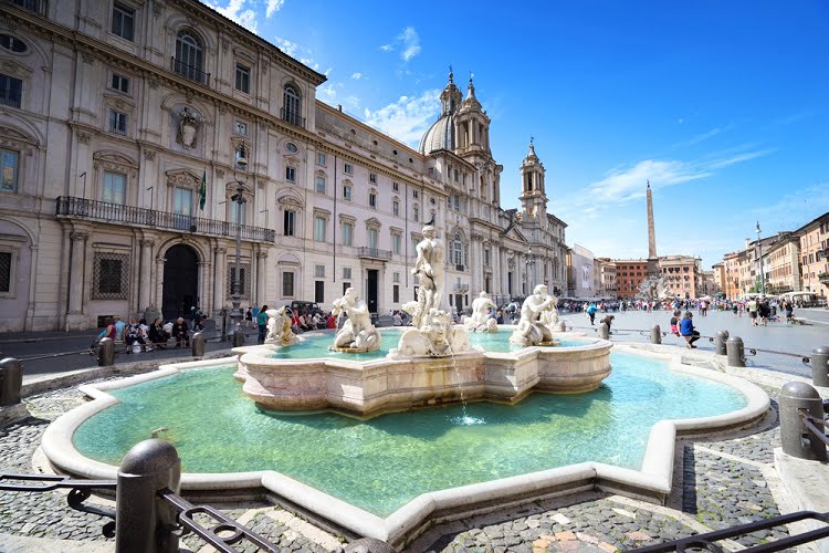 Navona Square Rome Travel Italy Fountain