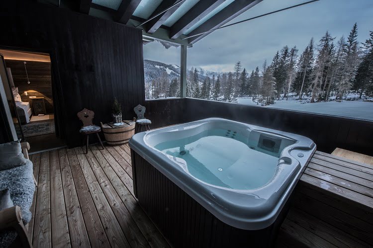 Jcuzzi Relax Snow Chalet Alta Badia Dolomites Travel Italy Luxury