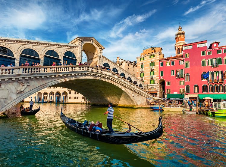 Rialto Bridge Canals Gondola Venice Travel Italy