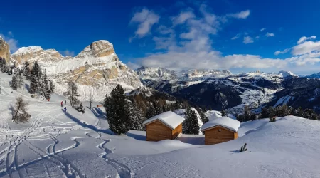 Skiing in Alta Badia, Dolomites