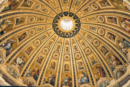 Vatican Museum is the most famous landmark in Vatican City, Rome, Italy