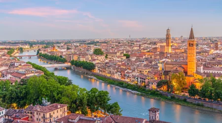 Verona city downtown skyline