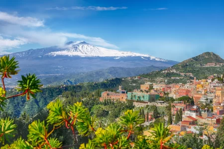 Vista panoramica aerea del vulcano Etna