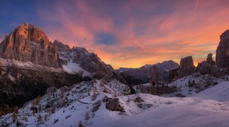 Sunset Ski Slopes Snow Travel Dolomites Italy